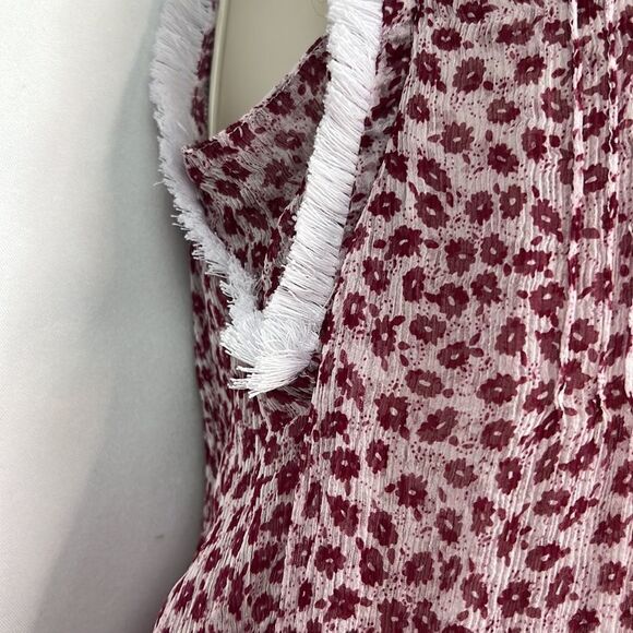 Poupette St Barth silk print layered top mini dress in Pink size small EUC - Picture 4 of 16